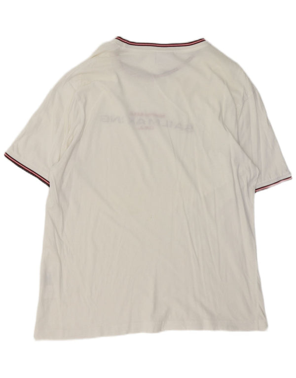 North Sails Herre Sailmakers Grafisk T-Shirt Top XL Hvid Bomuld