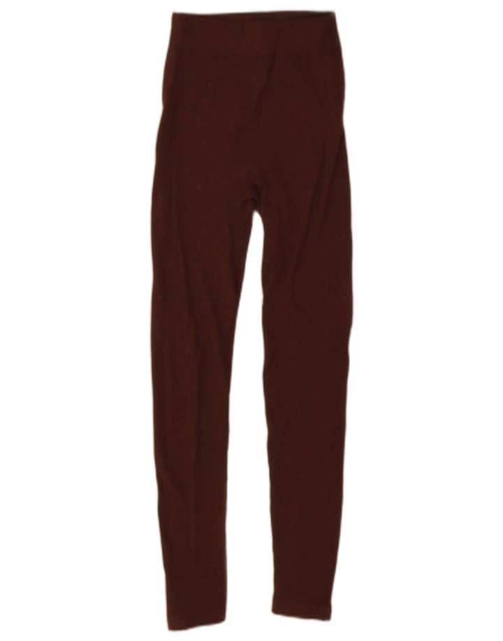 Zara Dame Leggings UK 4 XS Brun Nylon