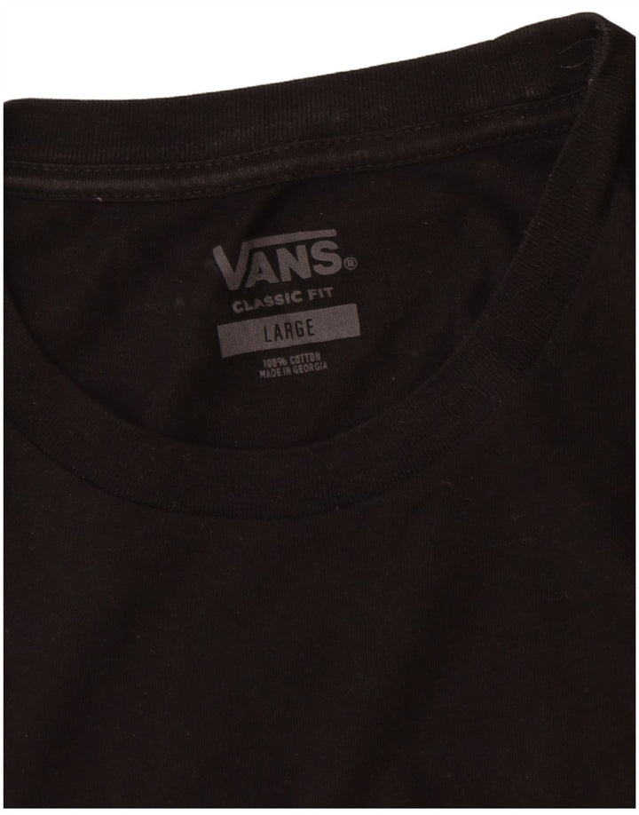 Vans Herre Classic Fit T-Shirt Top Stor Sort Bomuld