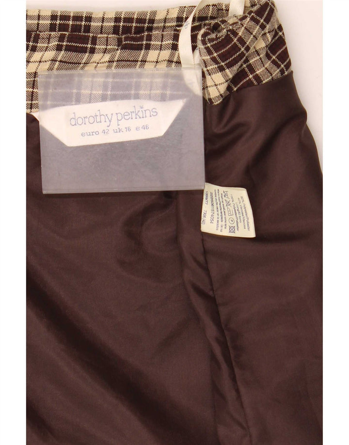 Dorothy Perkins Dame Mini-nederdel UK 16 Large W32 brun ternet polyester