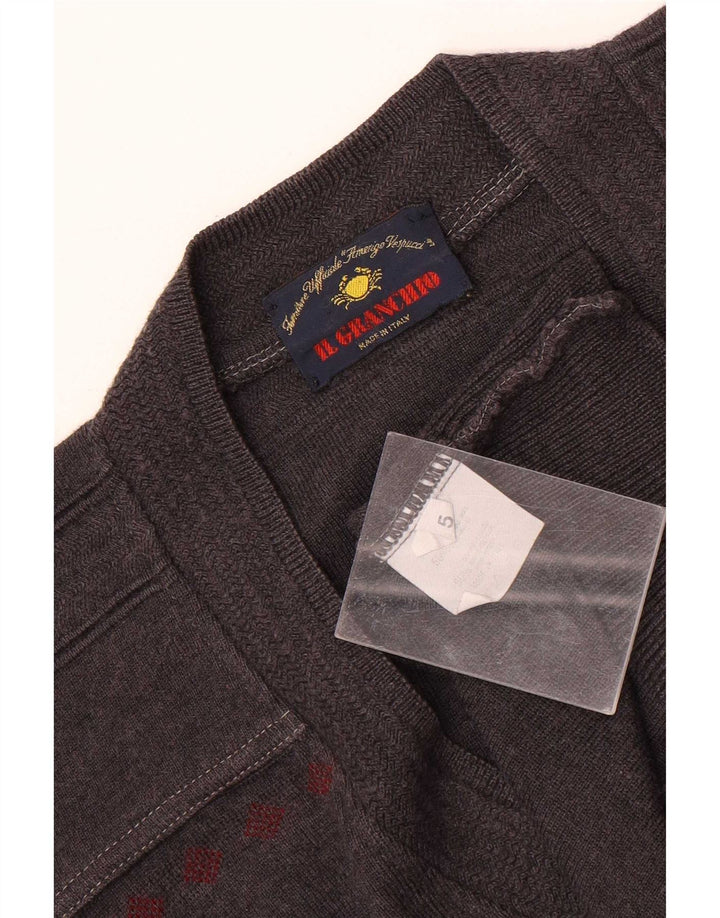 Il Granchio Herre V-hals sweater Stor Grå Uld