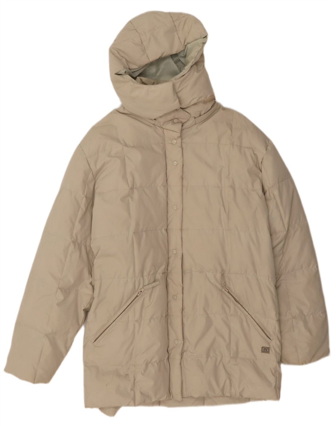 Sergio Tacchini Dame Hætte Polstret Frakke UK 20 2XL Beige