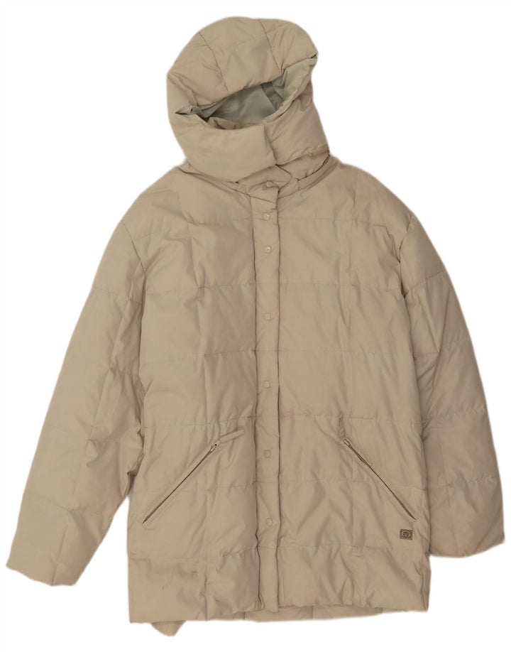 Sergio Tacchini Dame Hætte Polstret Frakke UK 20 2XL Beige