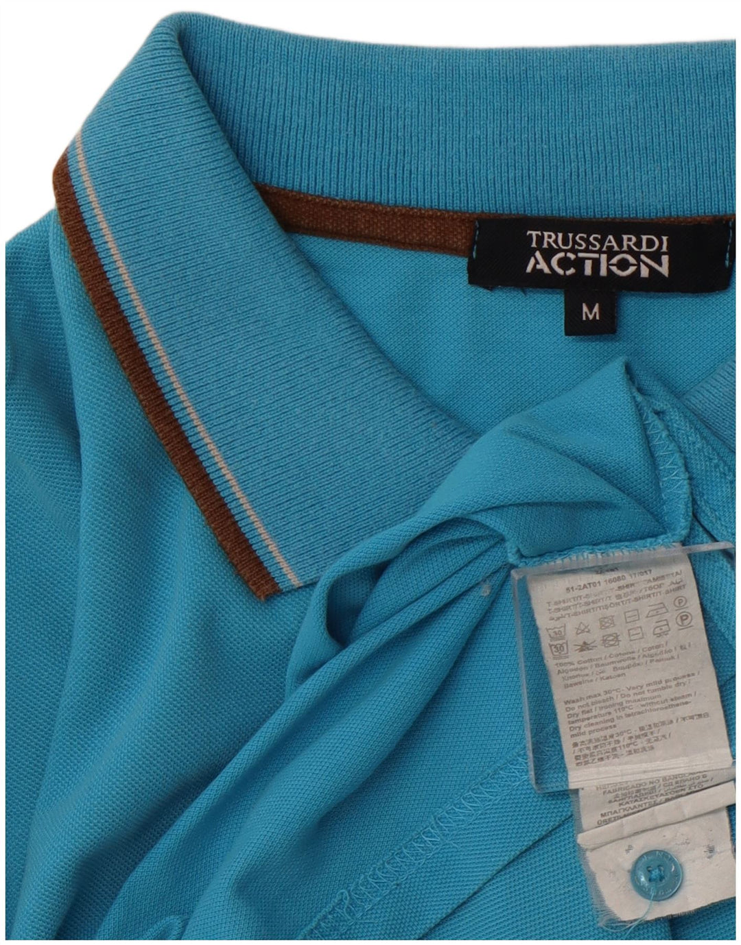 TRUSSARDI Herre poloshirt Medium Blue Bomuld