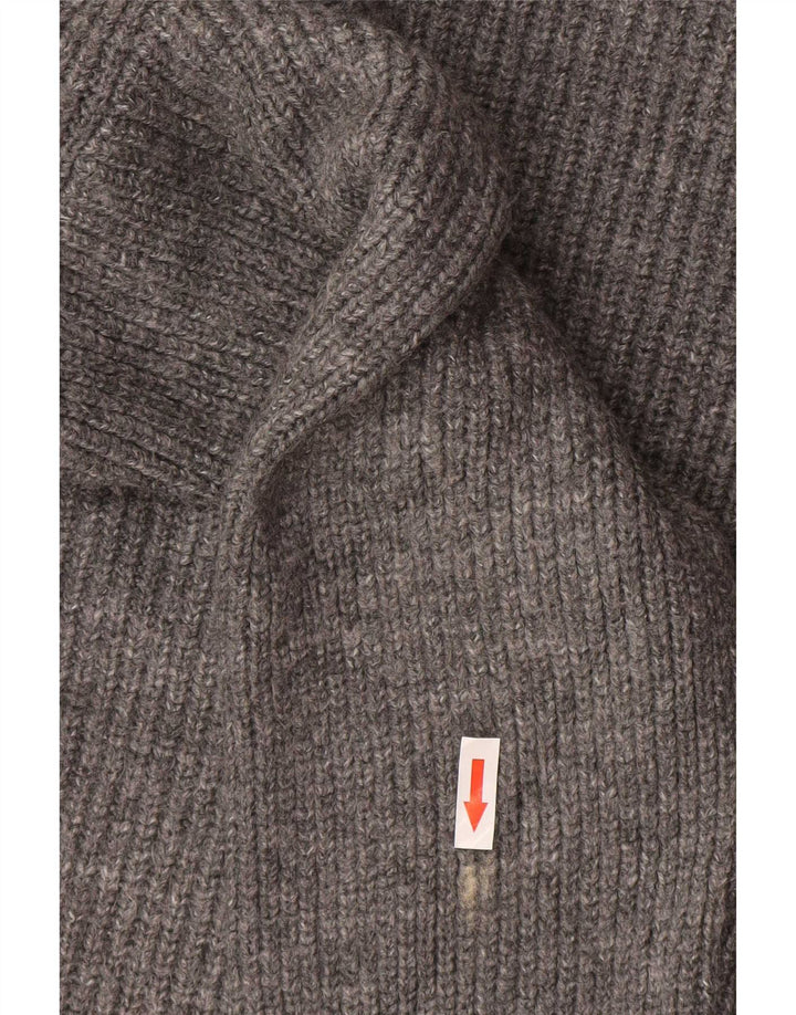 Zara Dame hættetrøje oversize sweater UK 14 Medium Grå Akryl
