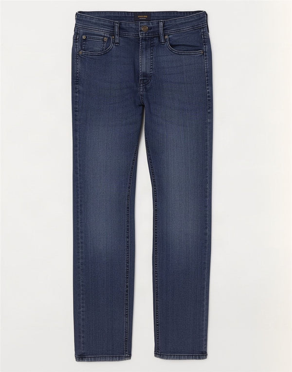 Jack & Jones Herre GLENN Slim Jeans W29 L30 Marineblå Bomuld