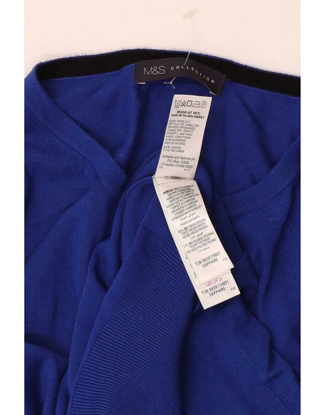Marks & Spencer Dame Cardigan Sweater UK 22 3XL Blå Viscose