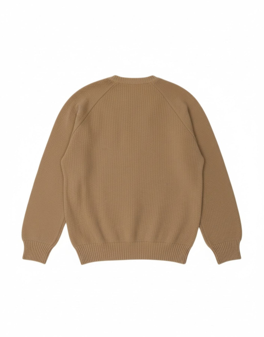 BENELLI Mens V-Neck Jumper Sweater Medium Beige Wool