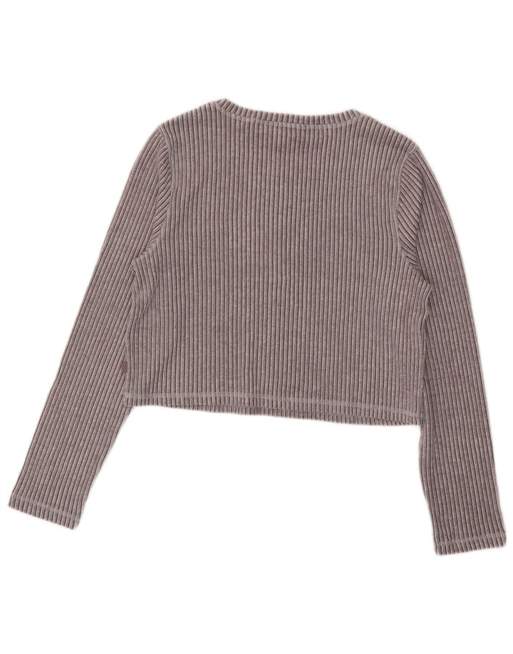 Marks & Spencer Dame Crop Top Langærmet UK 16 Large Grey Viscose