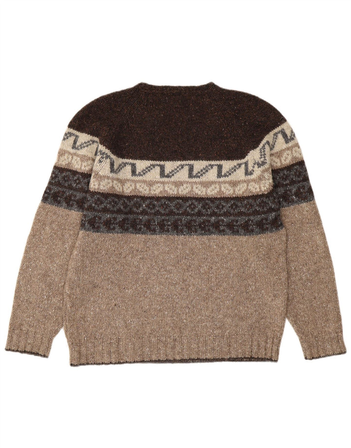 Invicta Herre trøjetrøje med rund hals Medium Brun Fair Isle Wool