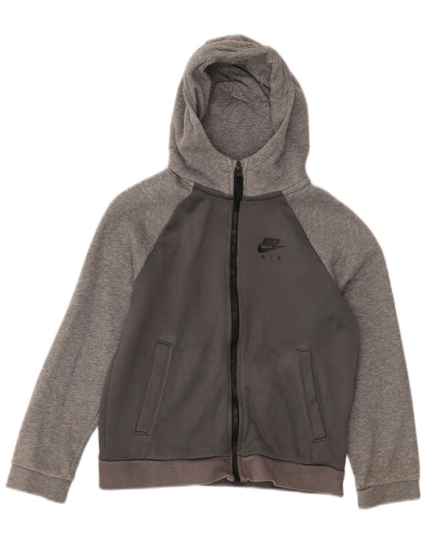 Nike hættetrøje med lynlås til drenge 8-9 år Small Grey Colourblock Bomuld