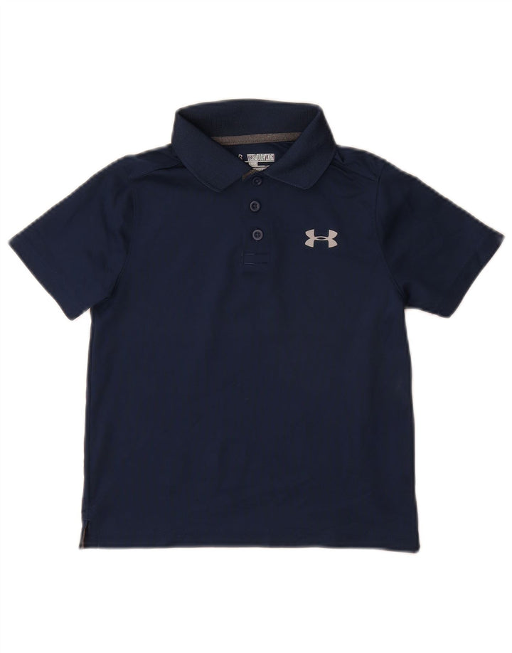 UNDER ARMOUR Boys Heat Gear Polo Shirt 6-7 år XS Navy Blue