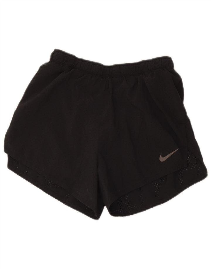 Nike Dame Dri Fit Sport Shorts UK 8 Small Black Polyester