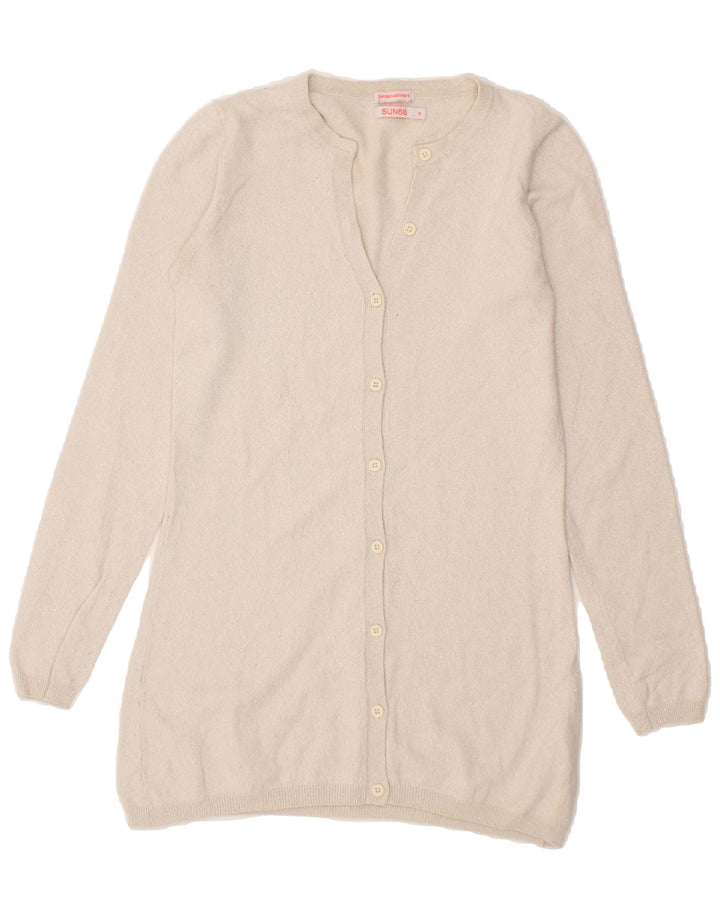 SUN68 Womens Cardigan Sweater UK 12 Medium Beige Cotton Vintage Sun68 and Second-Hand Sun68 from Messina Hembry 