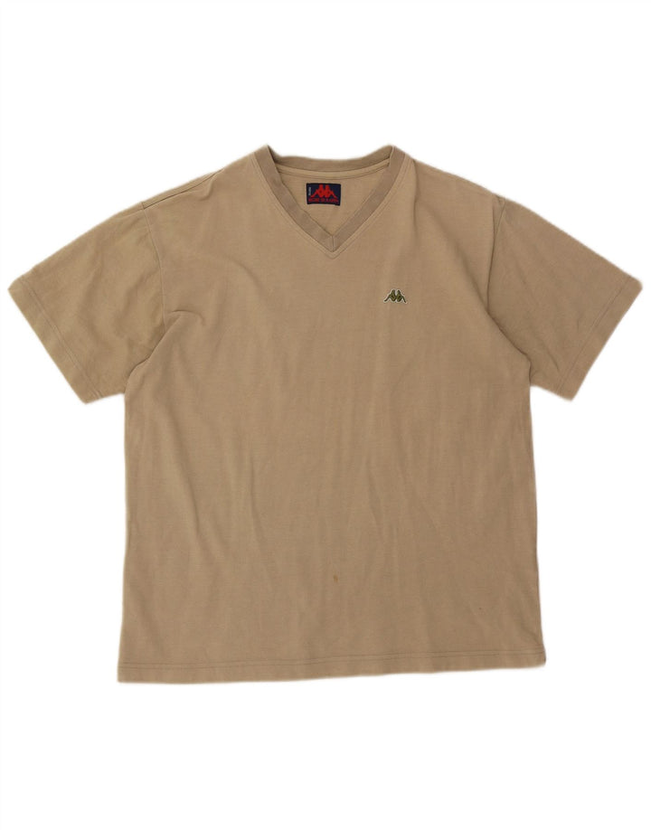 Kappa Herre T-Shirt Top Stor Beige Bomuld