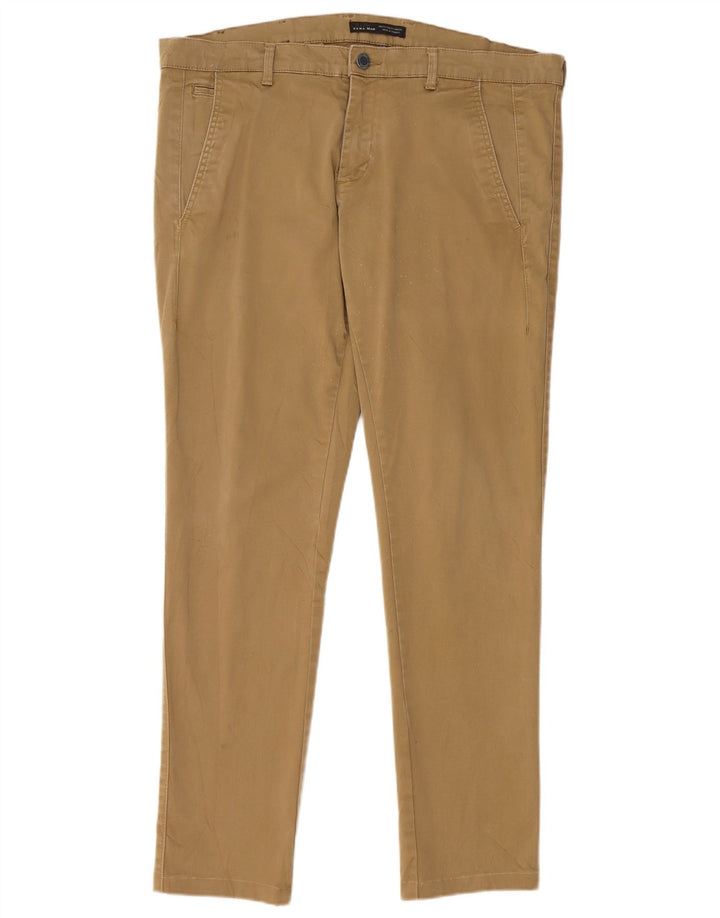 Zara Herre Slim Chino Bukser EU 44 Large W34 L29 Beige