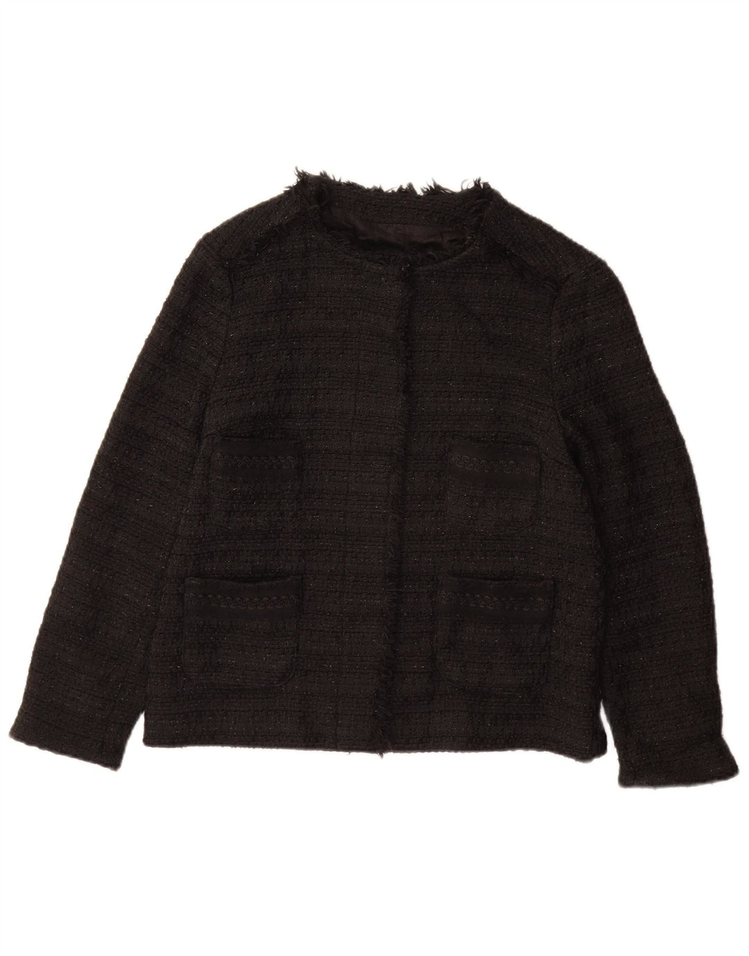 ZARA Dame Blazer Jacket UK 12 Medium Sort