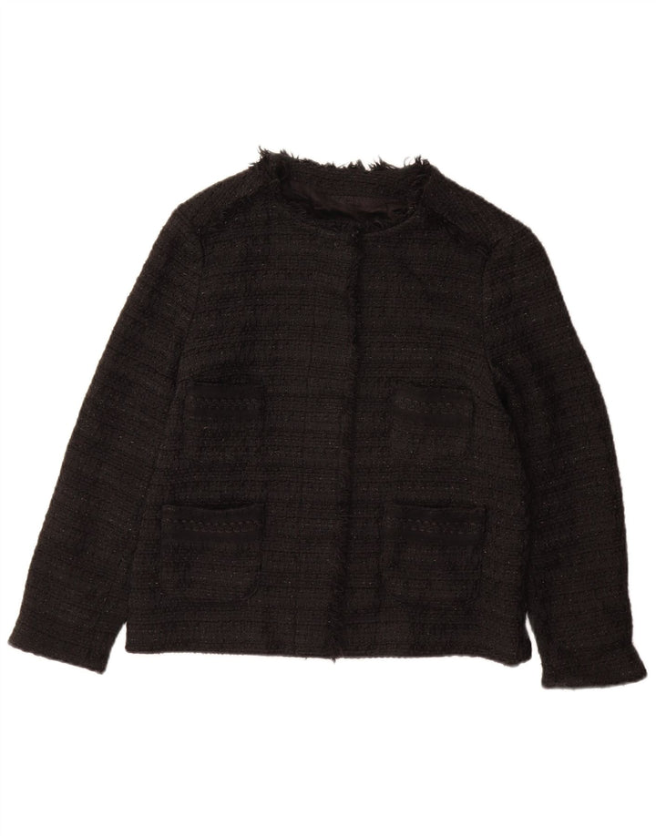 ZARA Dame Blazer Jacket UK 12 Medium Sort