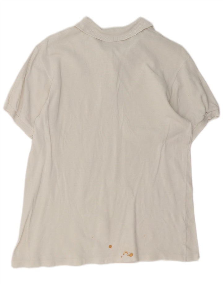Lacoste Dame Polo Shirt Størrelse 46 XL Hvid Bomuld