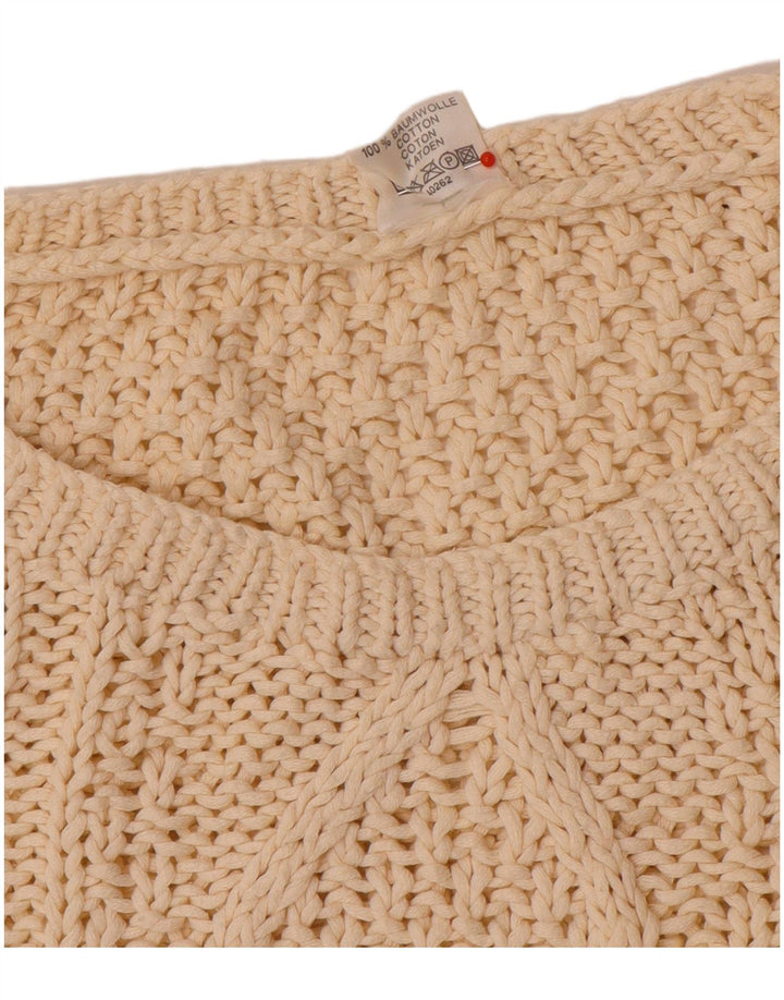 Vintage Dame Oversized Boat Neck Jumper Sweater EU 36/38 Small Off White