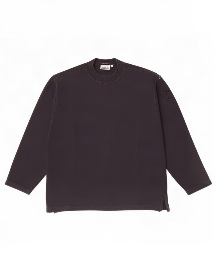 Replay Dame Sweatshirt Jumper UK 14 Medium Navy Blue