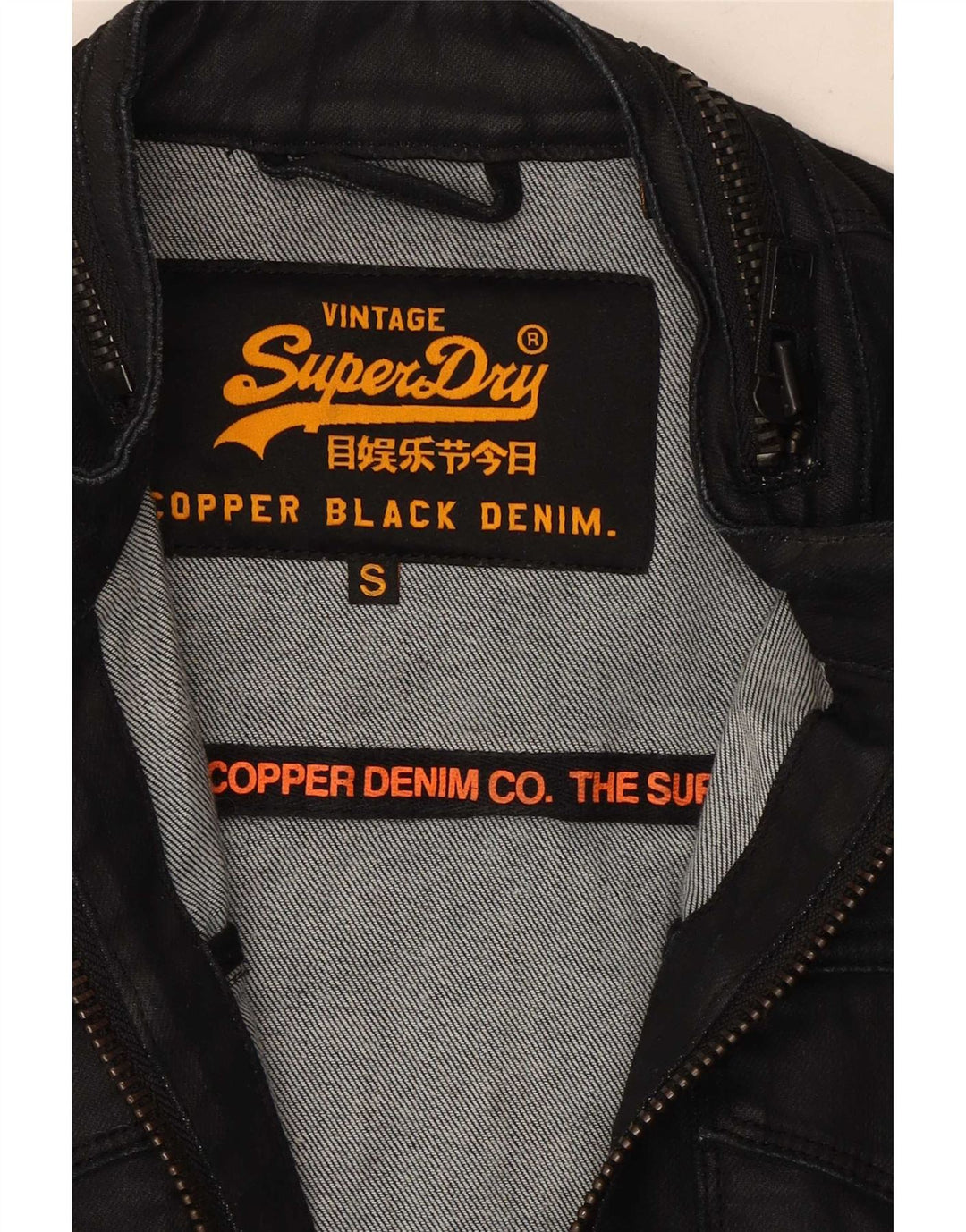 Superdry Denimjakke til mænd UK 36 Lille sort bomuld