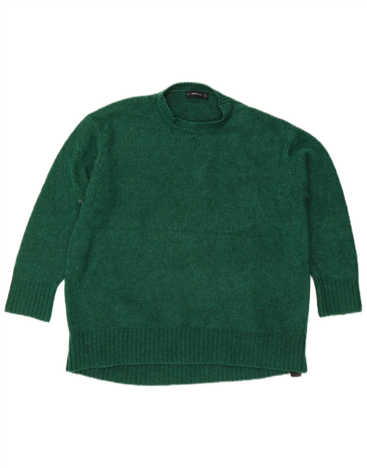 Zara Dame sweater med rund hals DK 14 Medium Grøn Akryl