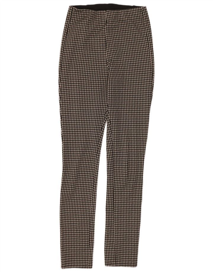 Zara Womens Leggings UK 14 Medium Black Houndstooth