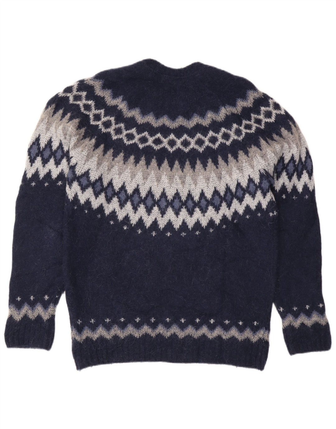 Massimo Dutti Dame Crew Neck Jumper Sweater UK 16 Large Navy Blue