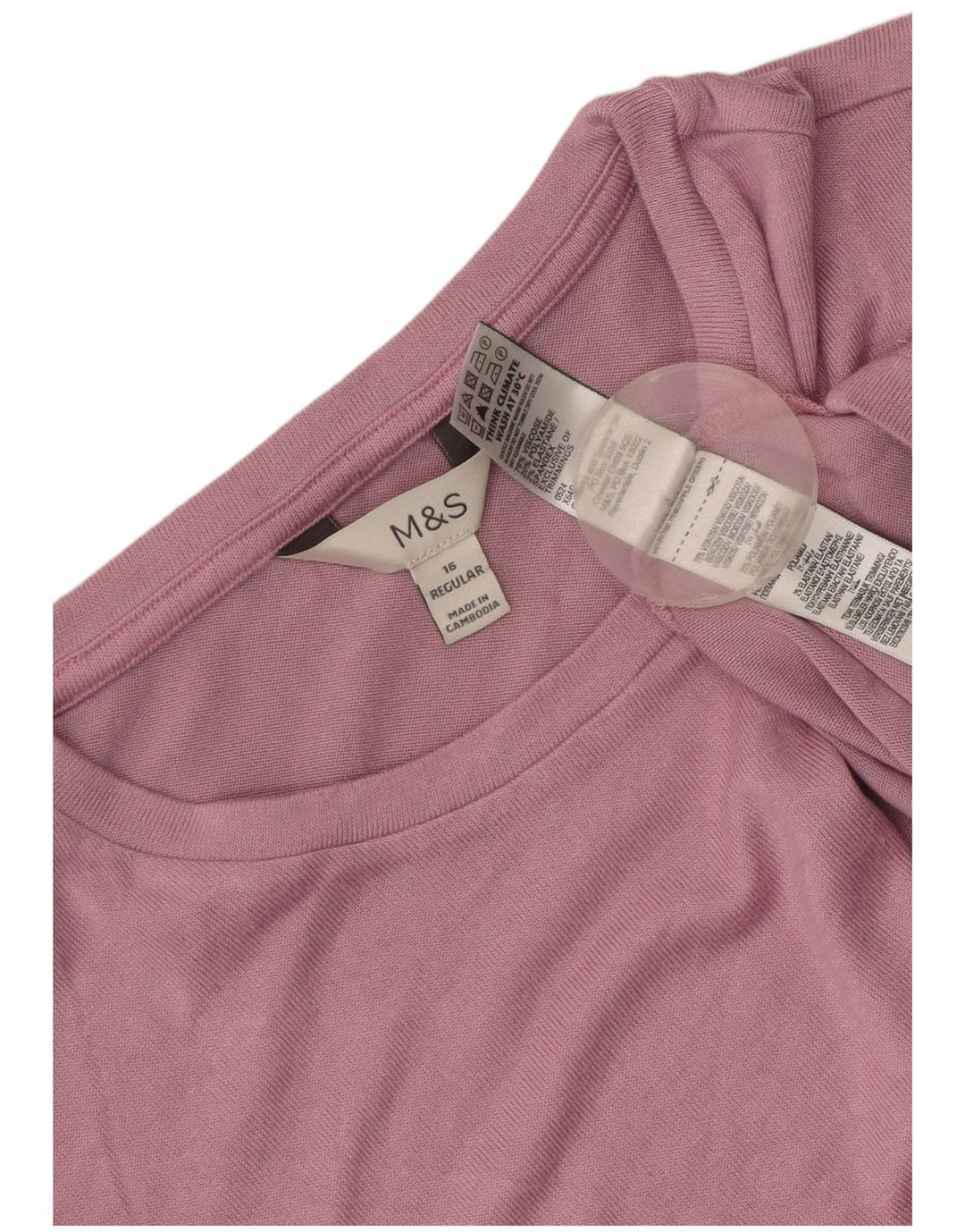 Marks & Spencer Dame Top Langærmet UK 16 Large Pink Viscose