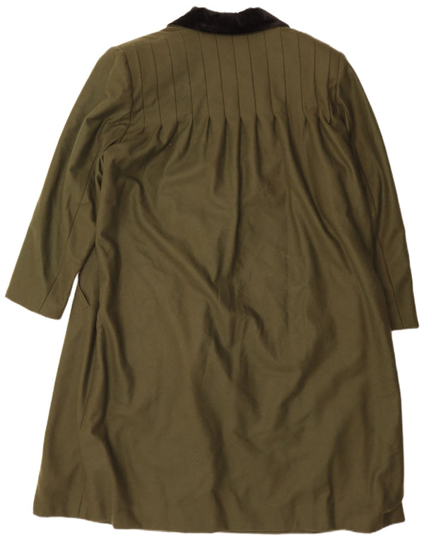 Vintage Dame Dobbeltradet Trench Coat UK 22 3XL Khaki Colourblock