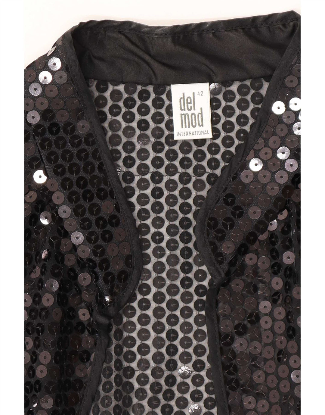 Del Mod Dame Sequin Cardigan Top EU 42 Stor Sort Polyester