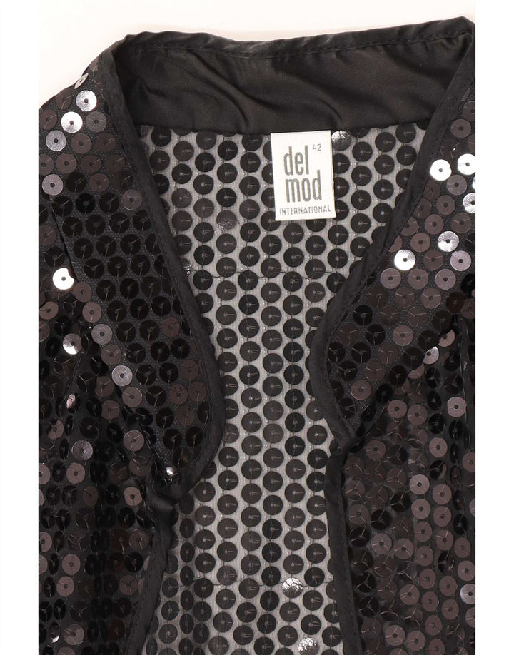 Del Mod Dame Sequin Cardigan Top EU 42 Stor Sort Polyester