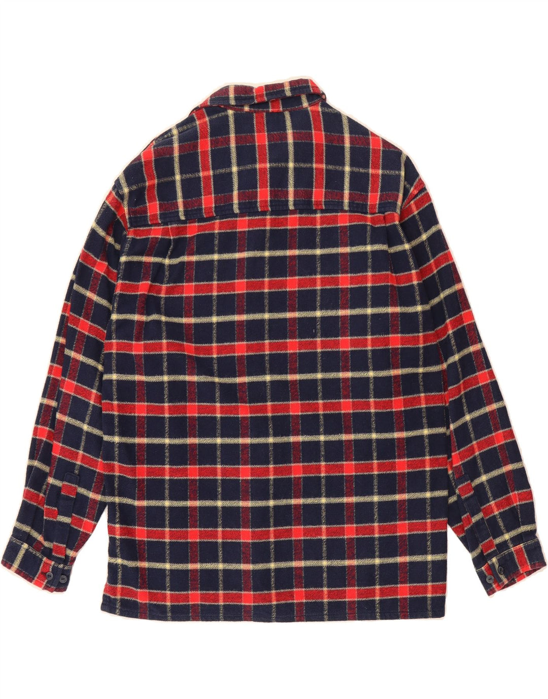 TRUSSARDI Boys Flannel Shirt 15-16 Years Navy Blue Check Cotton Vintage Trussardi and Second-Hand Trussardi from Messina Hembry 