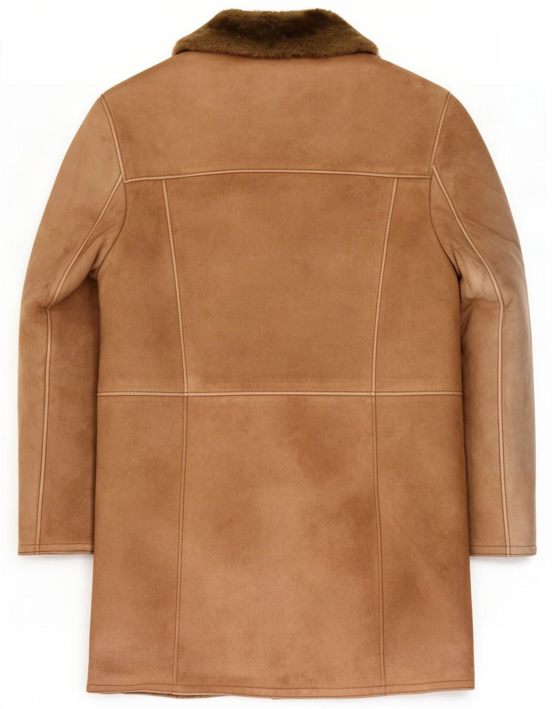 Vintage Herre Shearling Double Breasted Coat UK 40 Large Brown