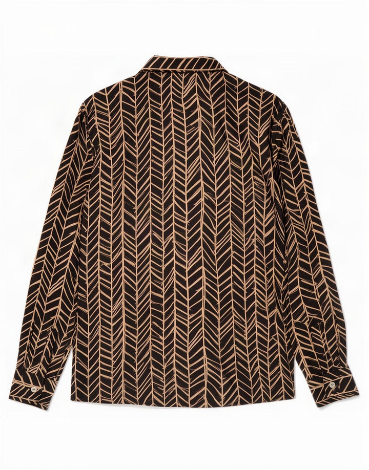 Iceberg Dame Skjorte Bluse IT 44 Medium Sort Geometrisk Silke