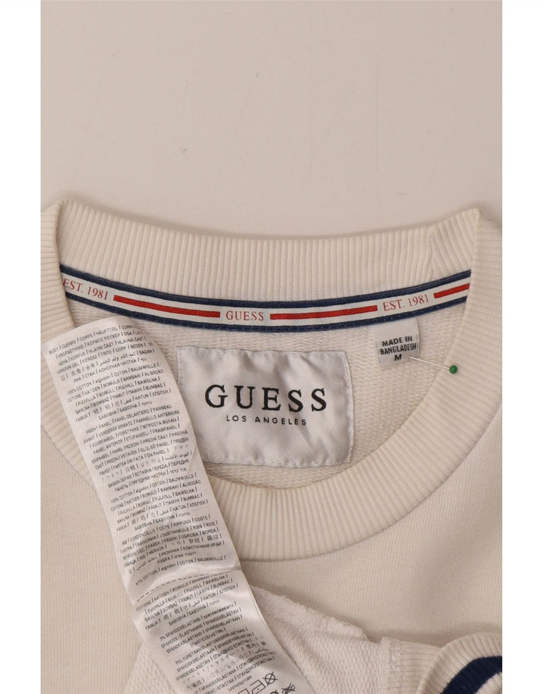 Guess Herre grafisk top Langærmet Medium White Colourblock Bomuld