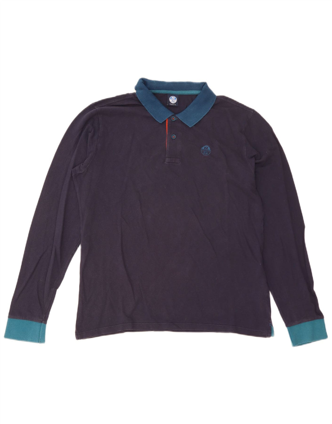 North Sails Langærmet herre poloshirt Medium Navy Blue Colourblock
