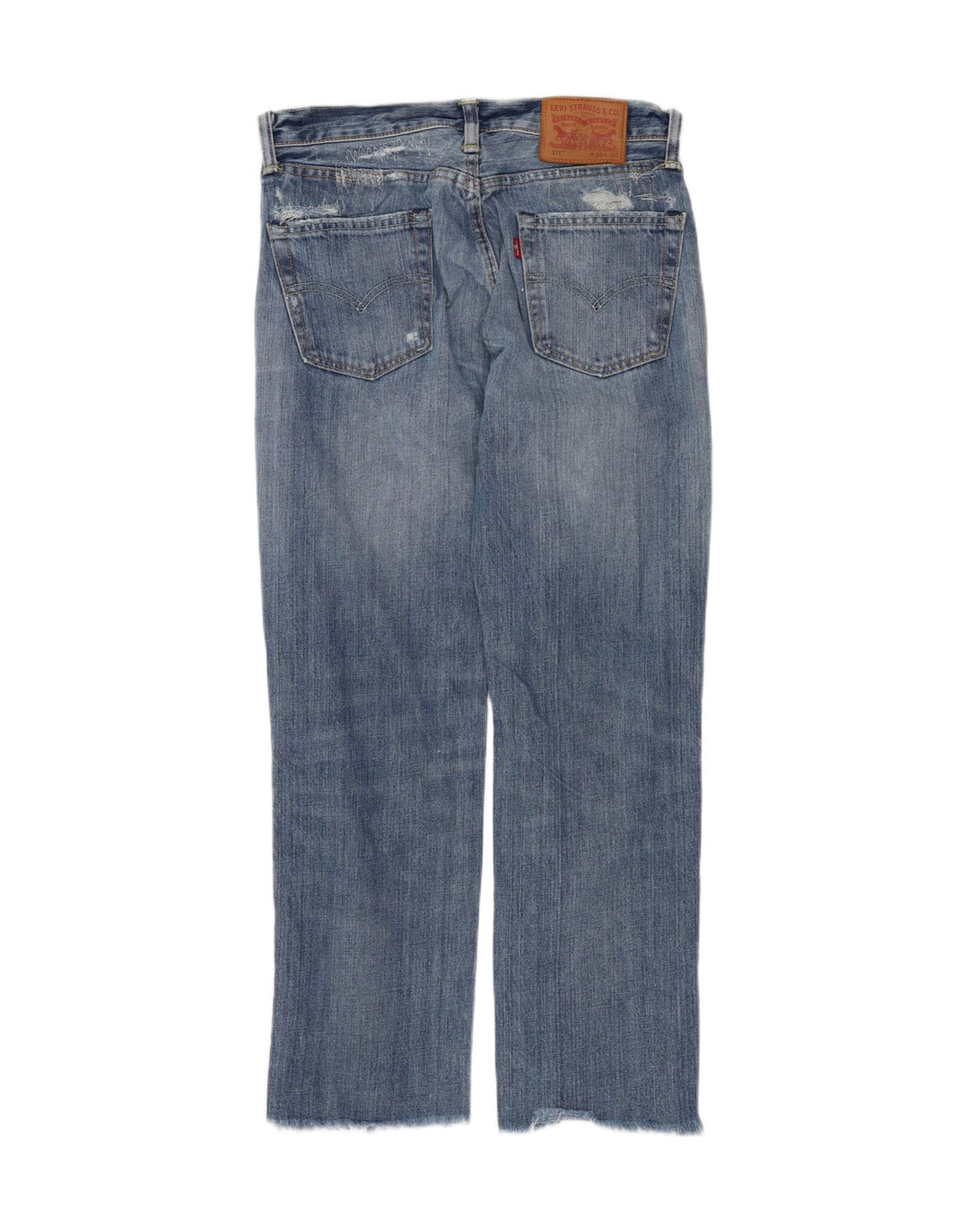 Levi's Womens 511 Distressed Slim Jeans W30 L27 blå bomuld