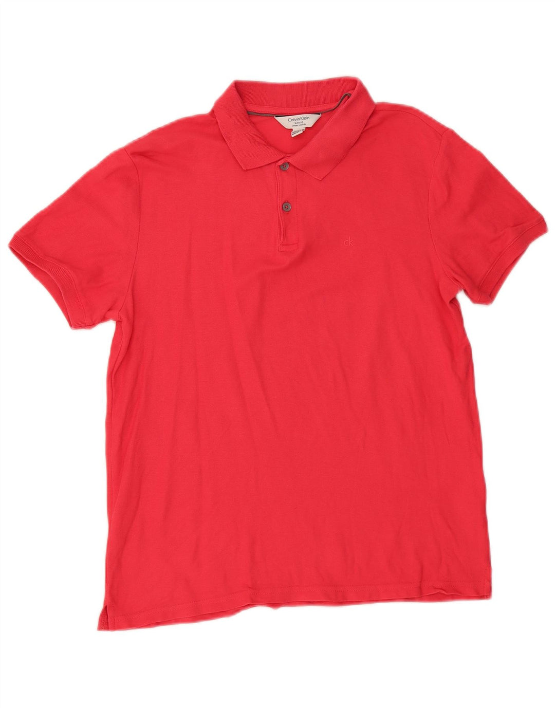 Calvin Klein Herre Body Fit Polo Shirt Medium Rød Bomuld