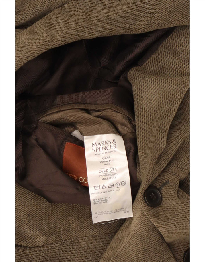 Marks & Spencer Herre lang 3-knaps blazerjakke UK 44 XL Brun viskose