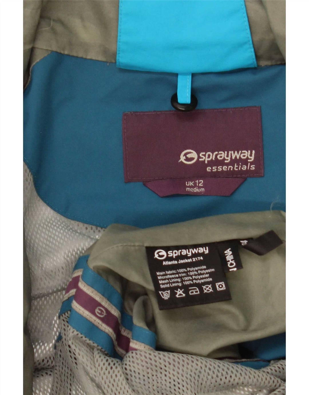 Sprayway Regnjakke med hætte til kvinder UK 12 Medium Blue Colourblock Polyamid