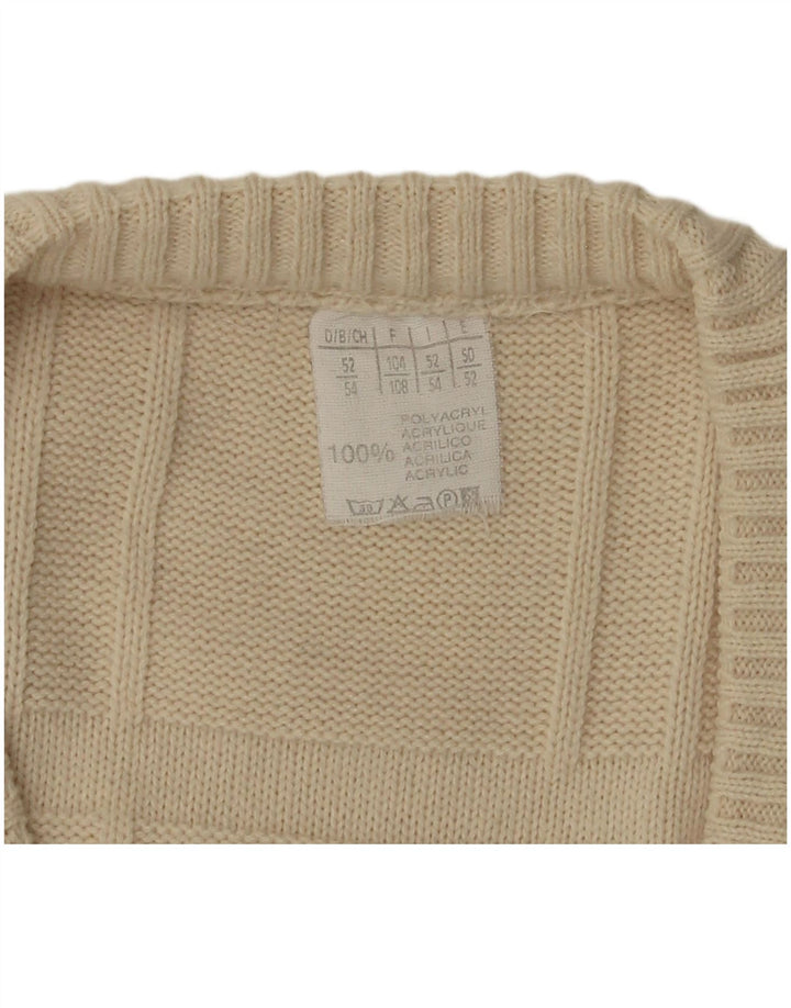 VINTAGE Herrevest Tank Top IT 52/54 Large Off White Polyacryl