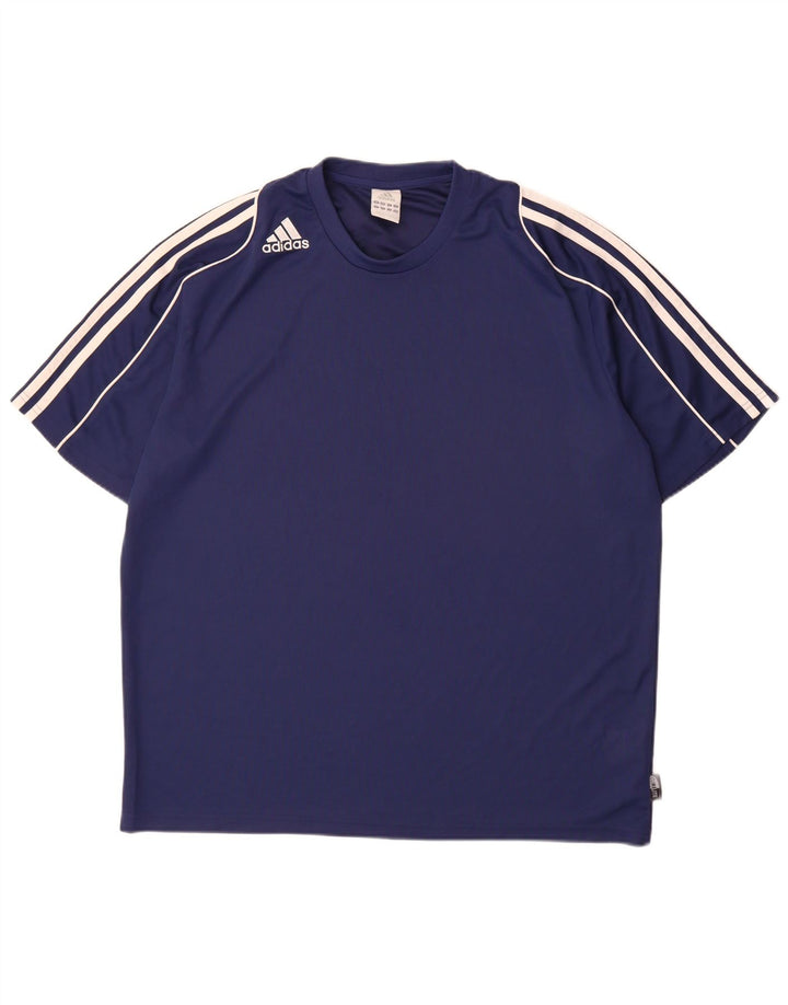 Adidas Herre Climalite T-Shirt Top XL Navy Blue Polyester