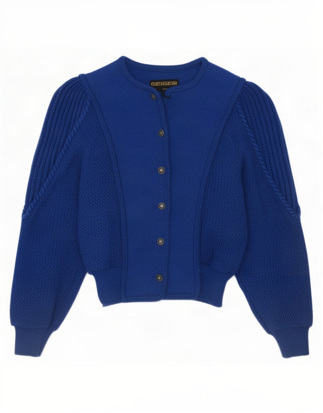 Geiger Dame Cardigan Sweater EU 36 Small Blue New Wool
