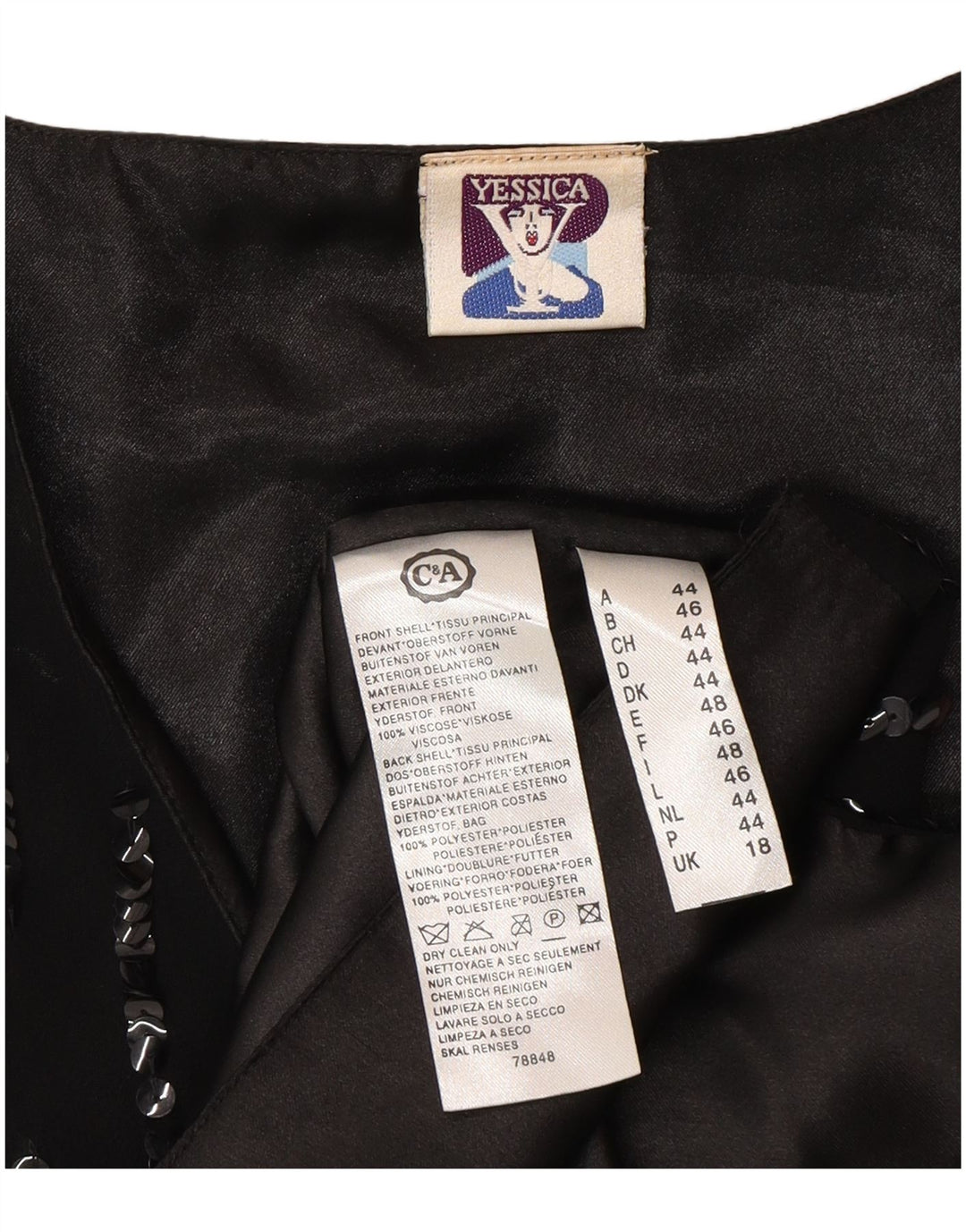 Yessica Damevest UK 18 XL Sort Geometrisk Polyester