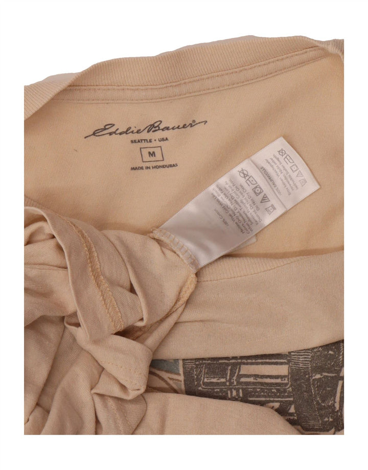 EDDIE BAUER Mens Graphic T-Shirt Top Medium Beige Cotton Vintage Eddie Bauer and Second-Hand Eddie Bauer from Messina Hembry 
