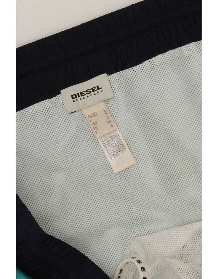 Diesel Badeshorts med abstrakt mønster til mænd store turkis polyester
