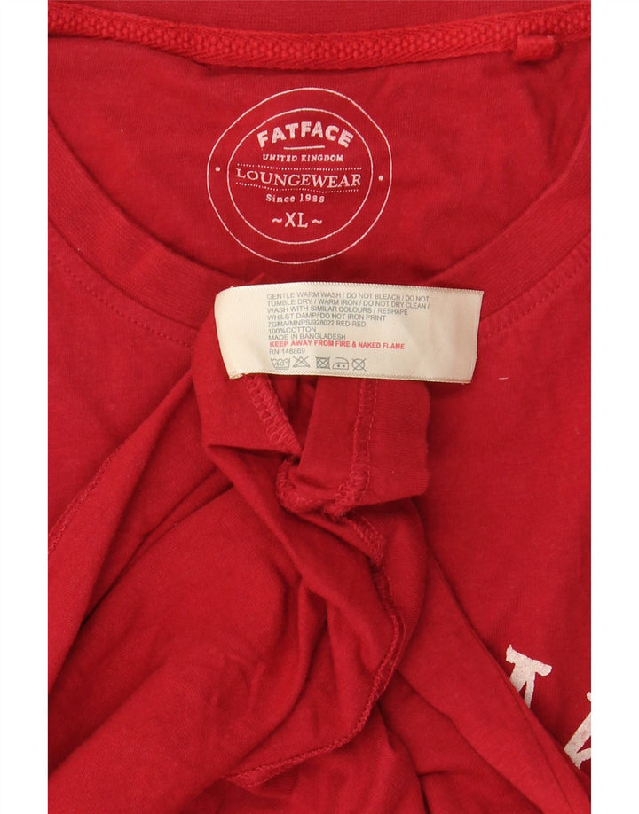 Fat Face Herre Grafisk T-Shirt Top XL Rød Bomuld