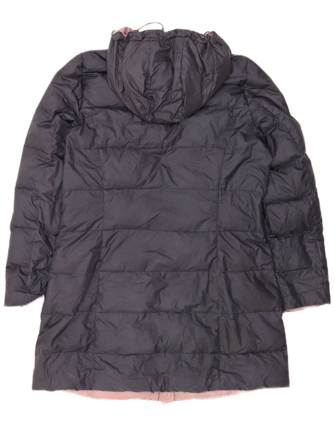 Dacks polstret frakke med hætte til kvinder UK 16 Large Navy Blue Polyester